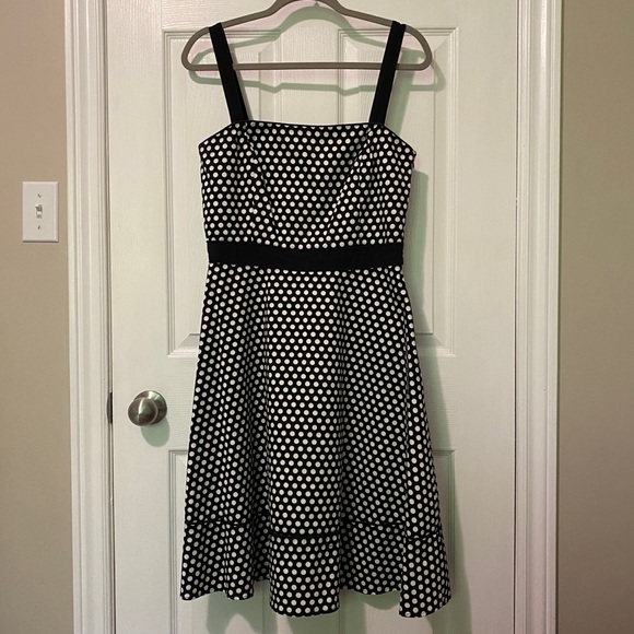 SPENSE | Polk-a-dot Straight Neck Dress with Removable Straps - Picture 1 of 5